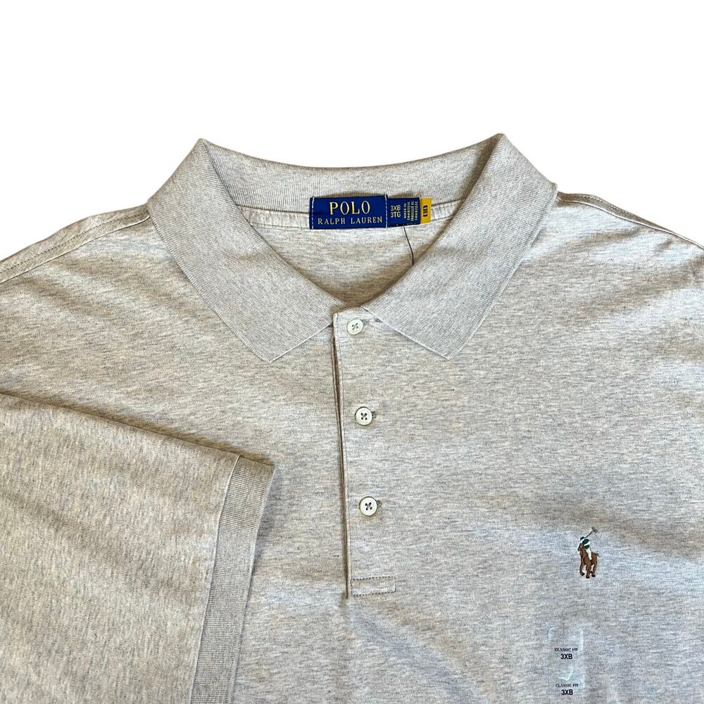NWT Polo Ralph Lauren Tan Beige Short Sleeve Button Polo Shirt Size 3XB